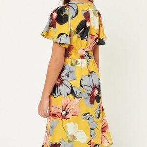 Floral Smock Waist Midi Dress